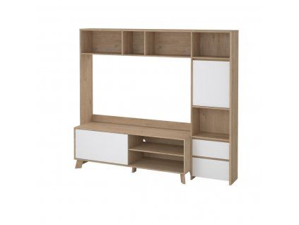 TV stěna Nerea 320 jackson hickory/bílý lesk