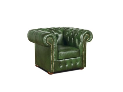 Křeslo Chesterfield Classic 1 kůže zelená