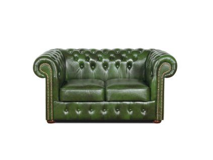 Pohovka Chesterfield Classic 2 kůže zelená