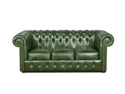 Pohovka Chesterfield Classic 3 kůže zelená