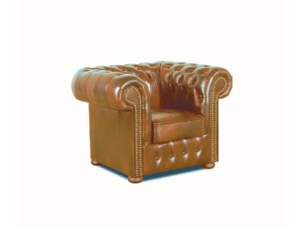 Křeslo Chesterfield Classic 1 kůže koňak