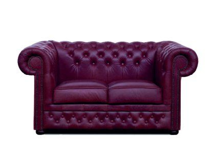 Pohovka Chesterfield Lord 2 kůže bordó