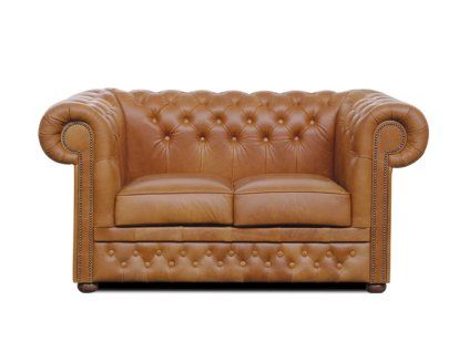 Pohovka Chesterfield Lord 2 kůže koňak