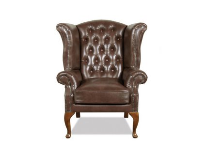 Křeslo Chesterfield Queen kůže hnědá
