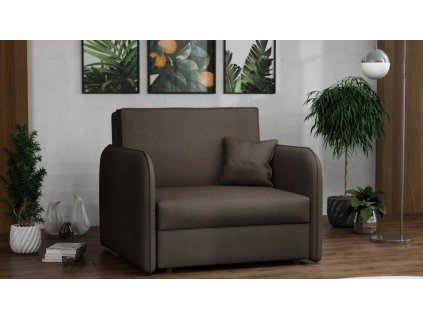 Rozkládací křeslo Vivian Loft I Mono tmavě hnědá