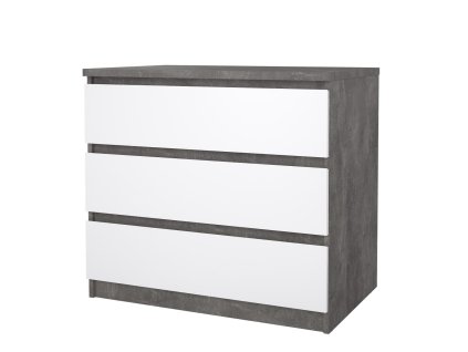 Komoda Simplicity 235 beton/bílý lesk