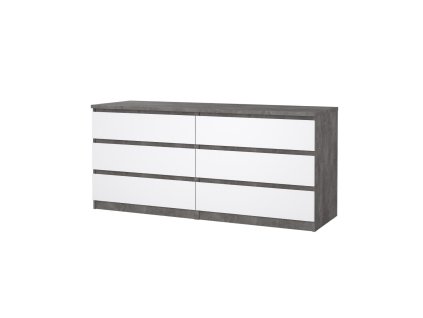 Komoda Simplicity 232 beton/bílý lesk
