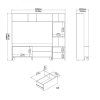 TV stěna Nerea 320 jackson hickory/bílý lesk