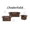 Křeslo Chesterfield Classic 1 kůže hnědá
