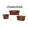 Pohovka Chesterfield Classic 2 kůže bordó