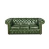 Pohovka Chesterfield Classic 3 kůže zelená