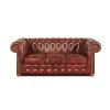 Pohovka Chesterfield Classic 3 kůže bordó