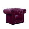 Křeslo Chesterfield Lord 1 kůže bordó