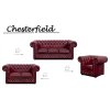 Pohovka Chesterfield Lord 3 kůže bordó