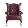 Křeslo Chesterfield Queen kůže bordó