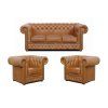 Sedací souprava Chesterfield Lord 3+1+1 kůže koňak