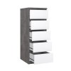 Komoda Simplicity 233 beton/bílý lesk