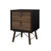 Noční stolek Rain 2s černý MAT/ořech
